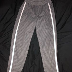 Grey with white stripes pants